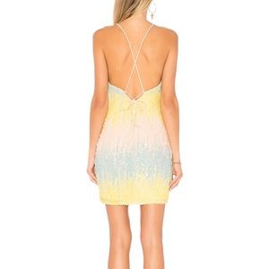 Superdown rainbow sequin dress